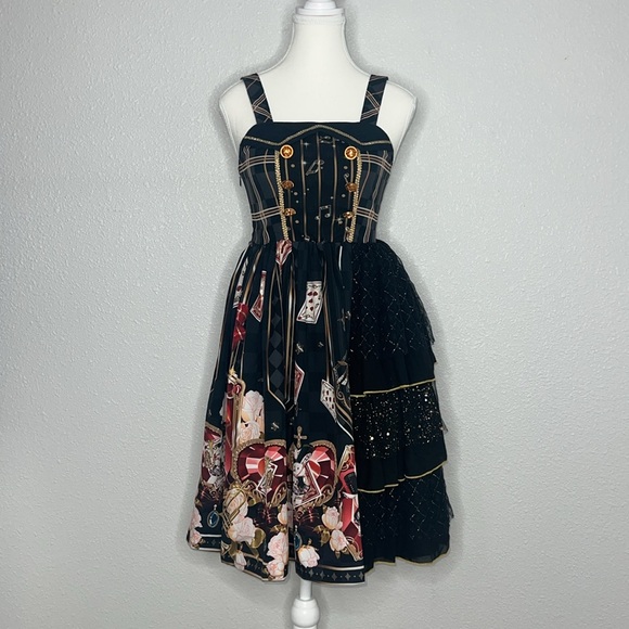 Cat Highness Bunnies Band Multicolors Festival Sweet Lolita JSK Jumper Dress ❤️ - Picture 12 of 12